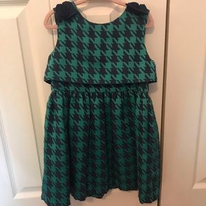 Cat & Jack Green/Navy Houndstooth Dress
